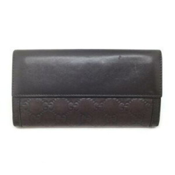 Gucci Long Bifold Wallet Leather Brown - Picture 1 of 7